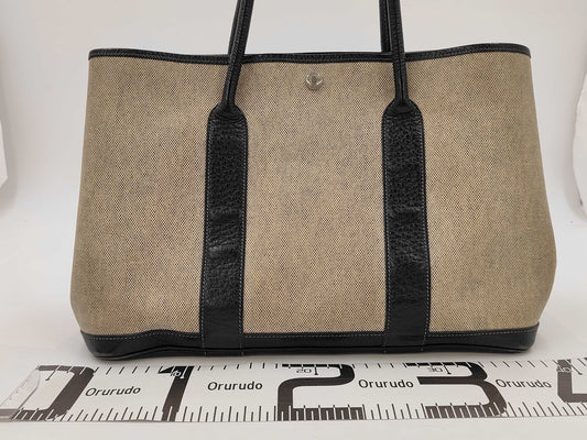 HERMES Garden Party 36 PM Toile H x Buffle Black with Silver Hardware, 2015 Handbag