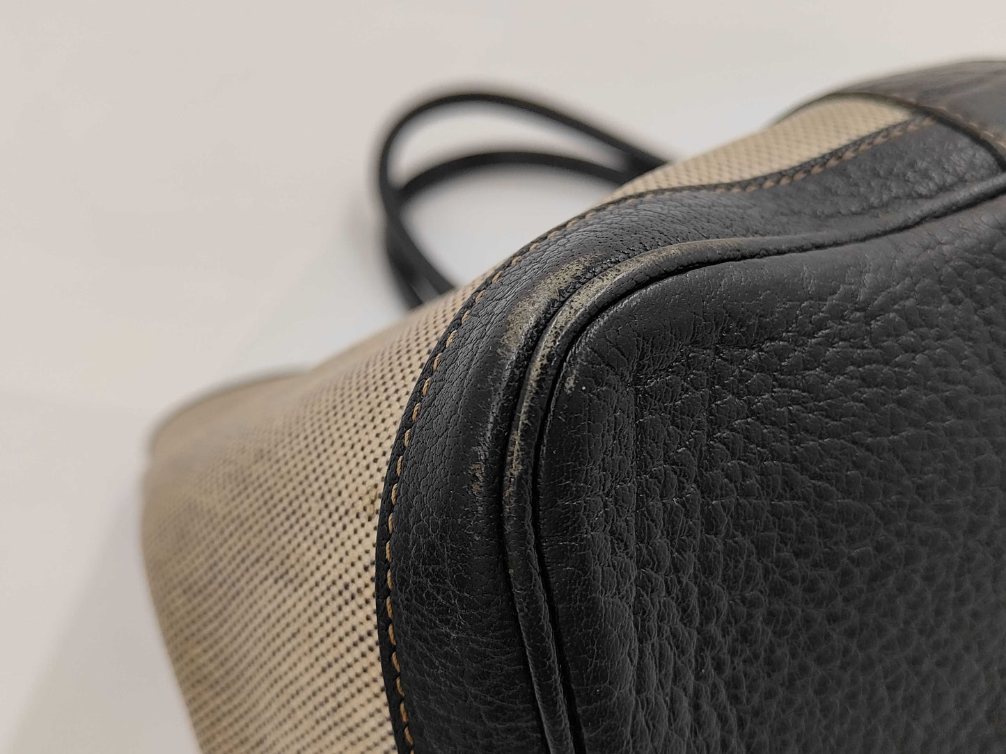 HERMES Garden Party 36 PM Toile H x Buffle Black with Silver Hardware, 2015 Handbag