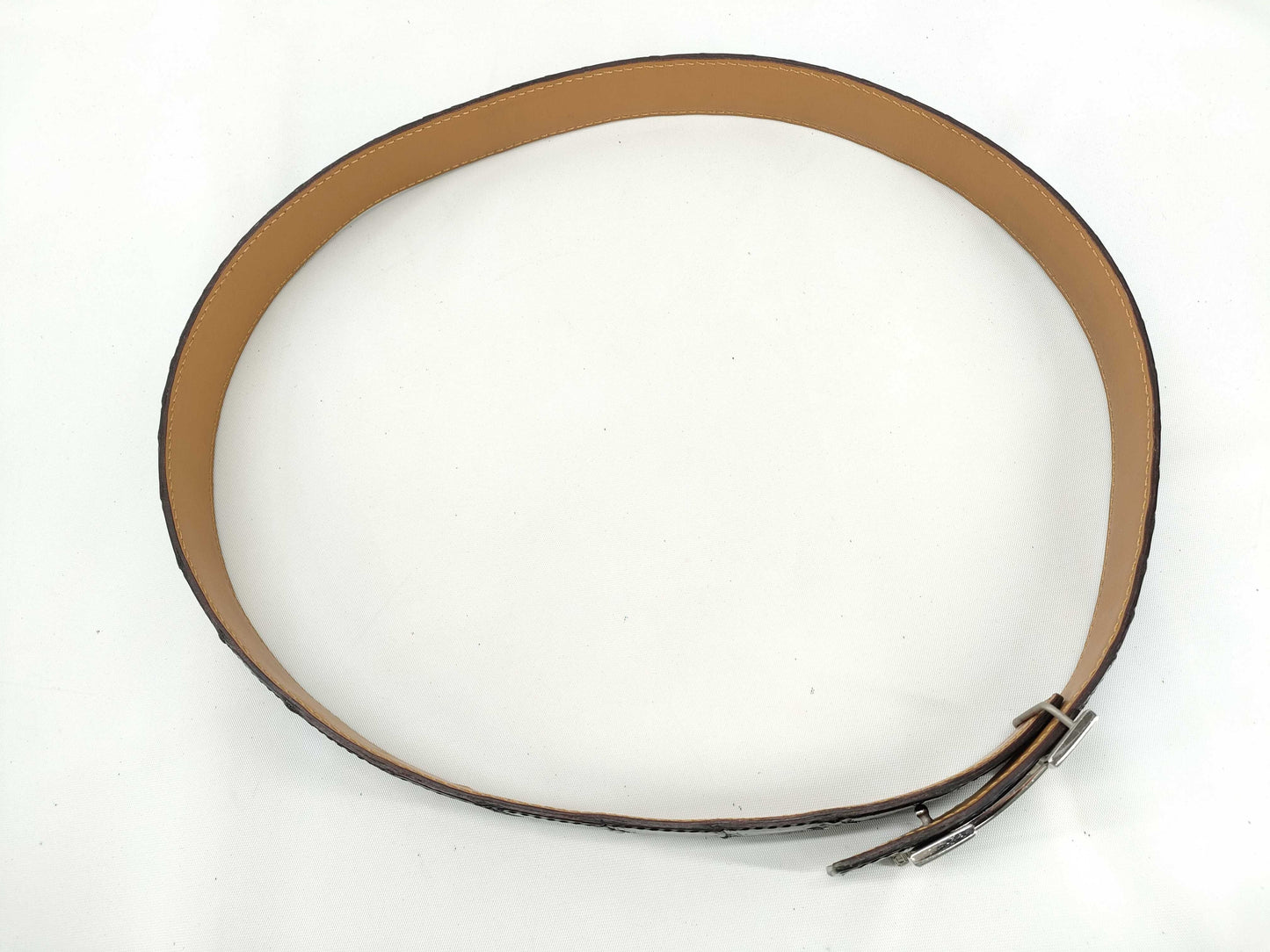 HERMES Shiny Alligator Belt Size 90 Approximately 96cm in Length H Stamp Black Belt