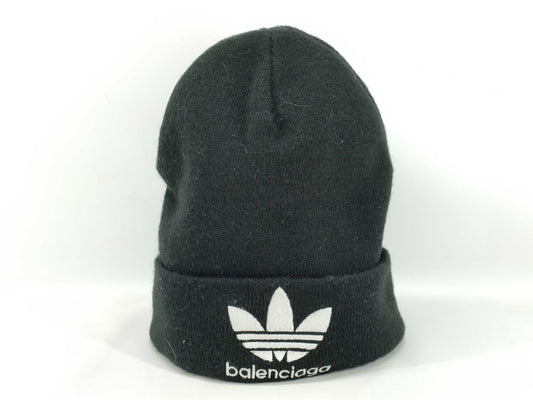 BALENCIAGA ADIDAS Adidas Logo Beanie Knit Hat Size 2 Black 724009 Other Accessories