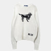POLO Ralph Lauren Vintage Dog Cotton Hand-Knit Top, Ivory, Size L