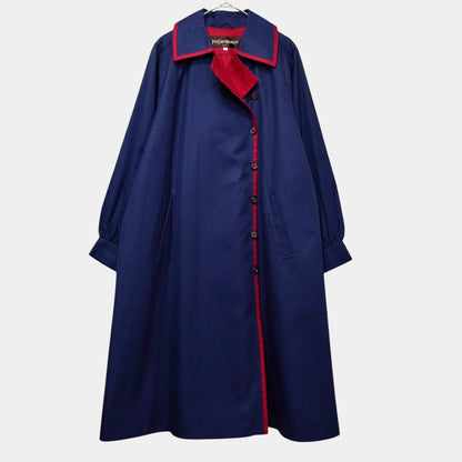 Yves Saint Laurent Vintage Two-Tone Trench Coat in Navy/Red, Women's, Size M