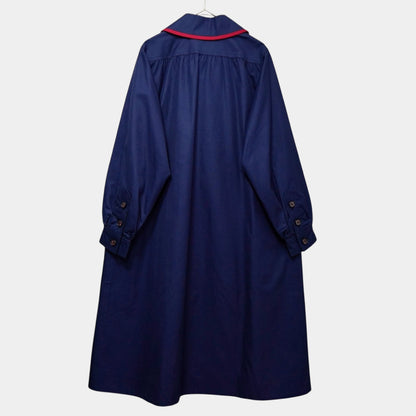 Yves Saint Laurent Vintage Two-Tone Trench Coat in Navy/Red, Women's, Size M