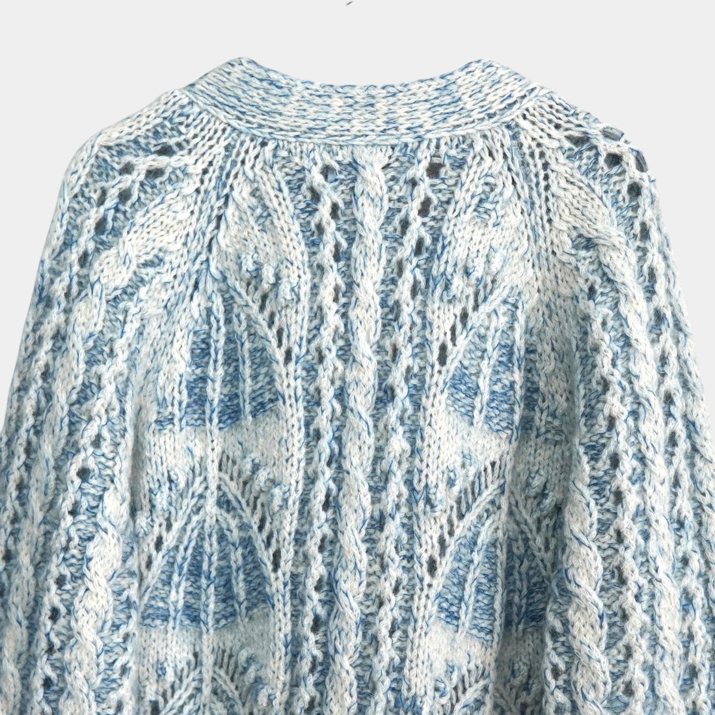 08sircus Cable Knit Mohair Cardigan, Blue/White, Size 1