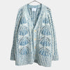 08sircus Cable Knit Mohair Cardigan, Blue/White, Size 1