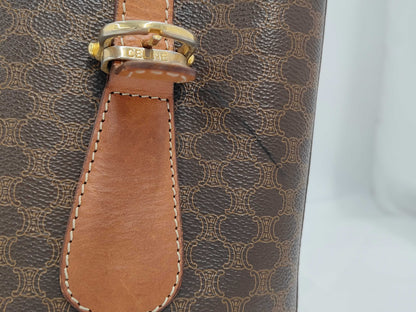 CELINE Macadam Leather Tote Bag Brown Tote Bag