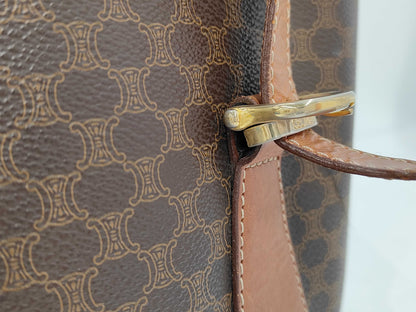 CELINE Macadam Leather Tote Bag Brown Tote Bag