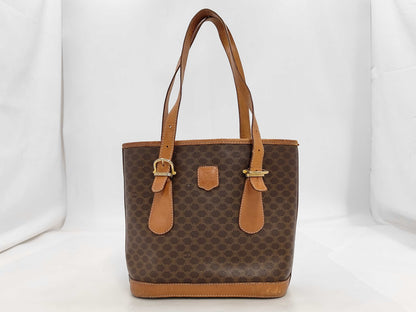 CELINE Macadam Leather Tote Bag Brown Tote Bag