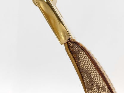 GUCCI 001.3812GG Canvas Shoulder Bag, Canvas and Leather, Camel, Comes with Dust Bag