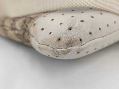 GUCCI 145857 GG Canvas Shoulder Bag, Canvas and Leather, Beige and Ivory, Comes with Dust Bag