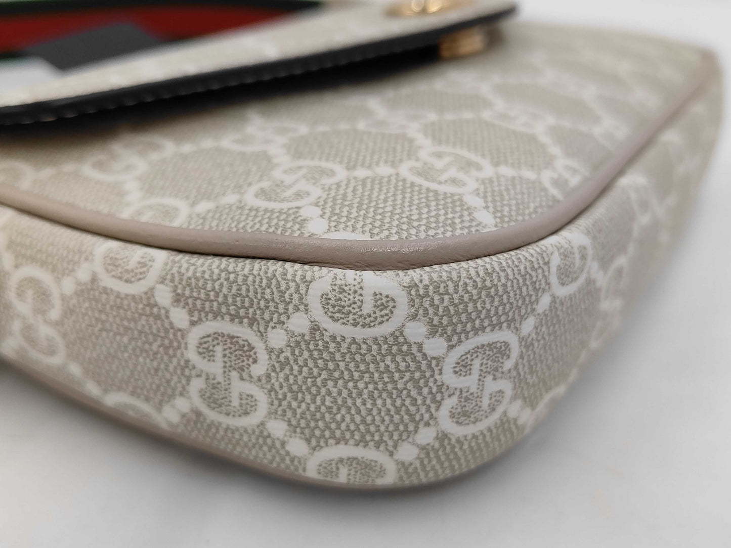 GUCCI 764961 GG Supreme Ophidia Mini Shoulder Bag in Beige Leather with Box and Dust Bag