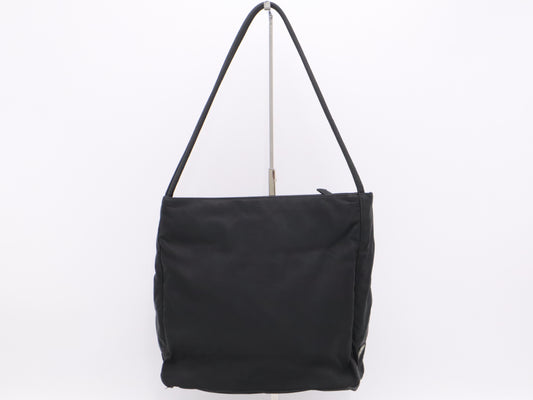 PRADA Nylon Triangle Logo Shoulder Bag Black Tote Bag