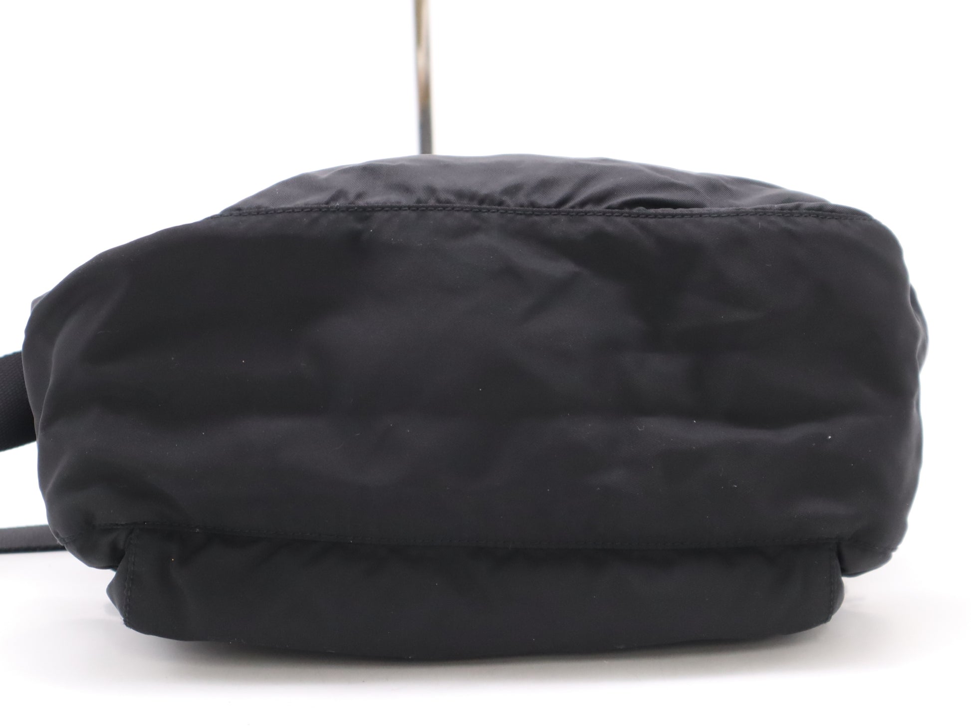 PRADA Nylon Triangle Logo Black Shoulder Bag