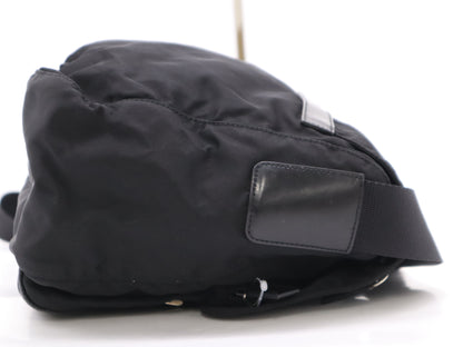 PRADA Nylon Triangle Logo Black Shoulder Bag