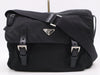 PRADA Nylon Triangle Logo Black Shoulder Bag