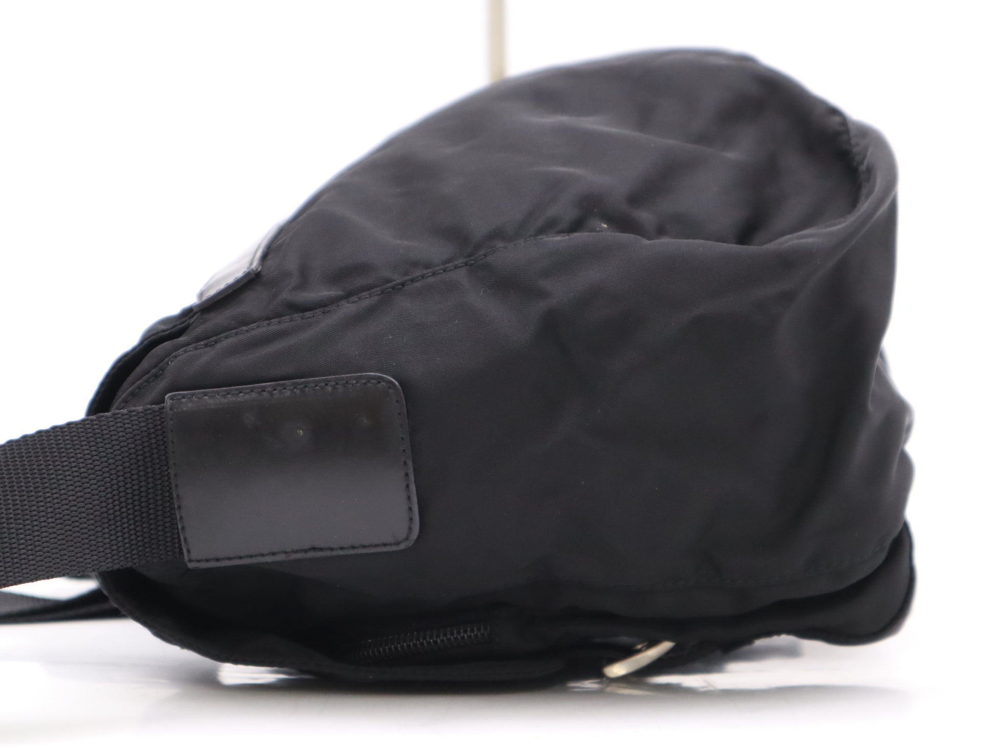 PRADA Nylon Triangle Logo Black Shoulder Bag