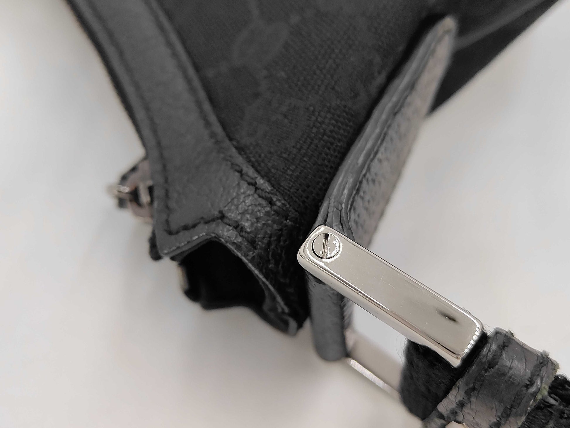 GUCCI GG Canvas and Leather Shoulder Bag, Black, with Dust Bag, 002123 Shoulder Bag