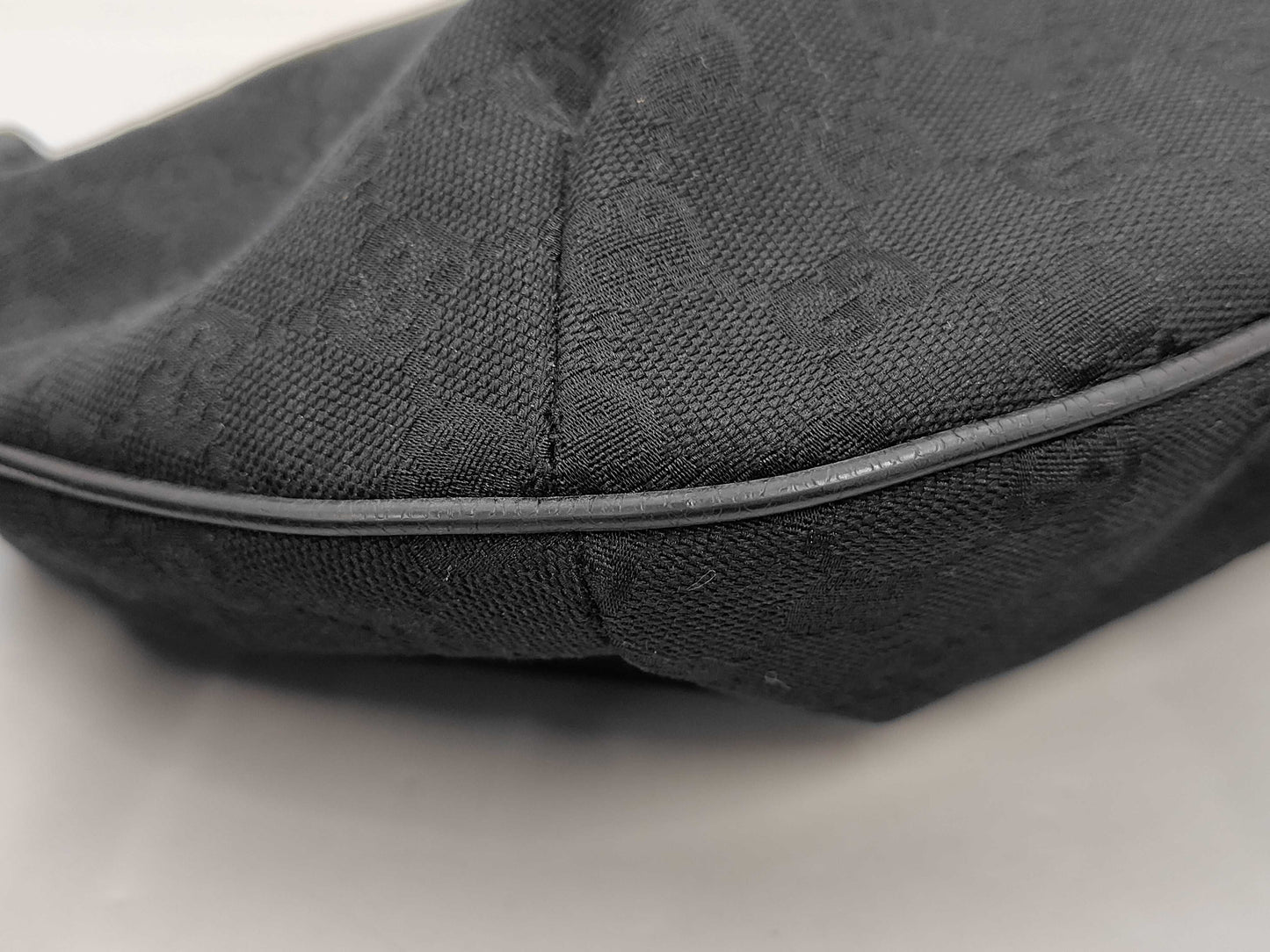 GUCCI GG Canvas and Leather Shoulder Bag, Black, with Dust Bag, 002123 Shoulder Bag