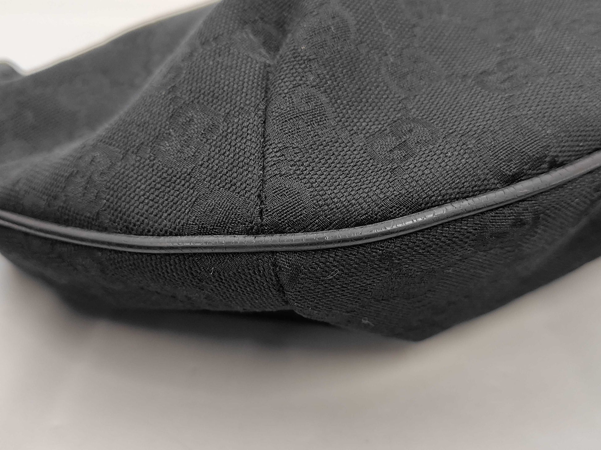 GUCCI GG Canvas and Leather Shoulder Bag, Black, with Dust Bag, 002123 Shoulder Bag