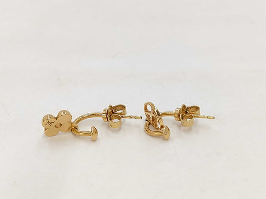 LOUIS VUITTON M64859GP Blooming Gold Earrings with Dust Bag and Box