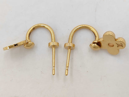LOUIS VUITTON M64859GP Blooming Gold Earrings with Dust Bag and Box