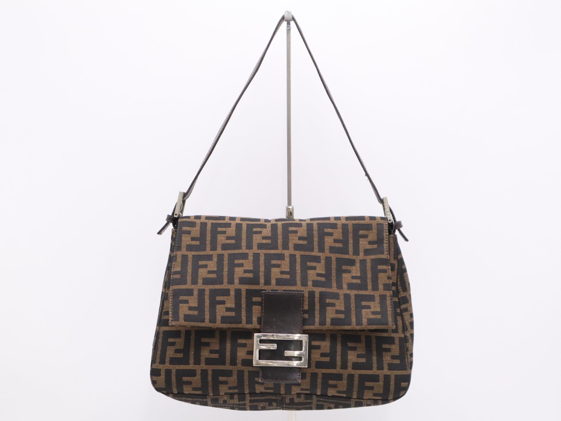 FENDI Zucca Mamma Bucket One-Shoulder Brown/Black Shoulder Bag