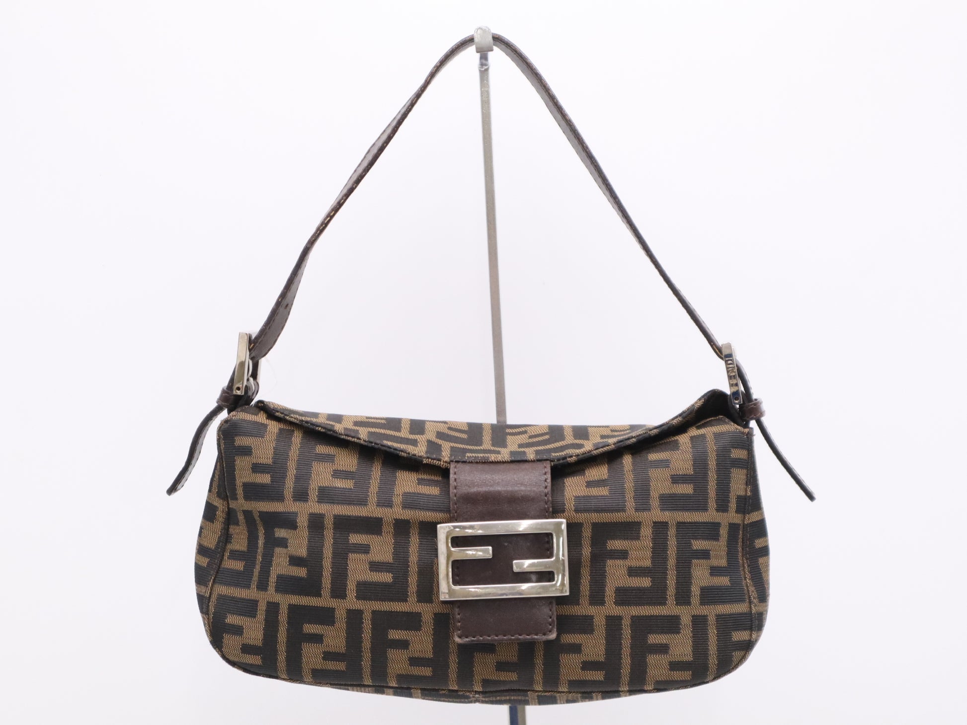FENDI Zucca Mamma Bucket Brown Black Handbag