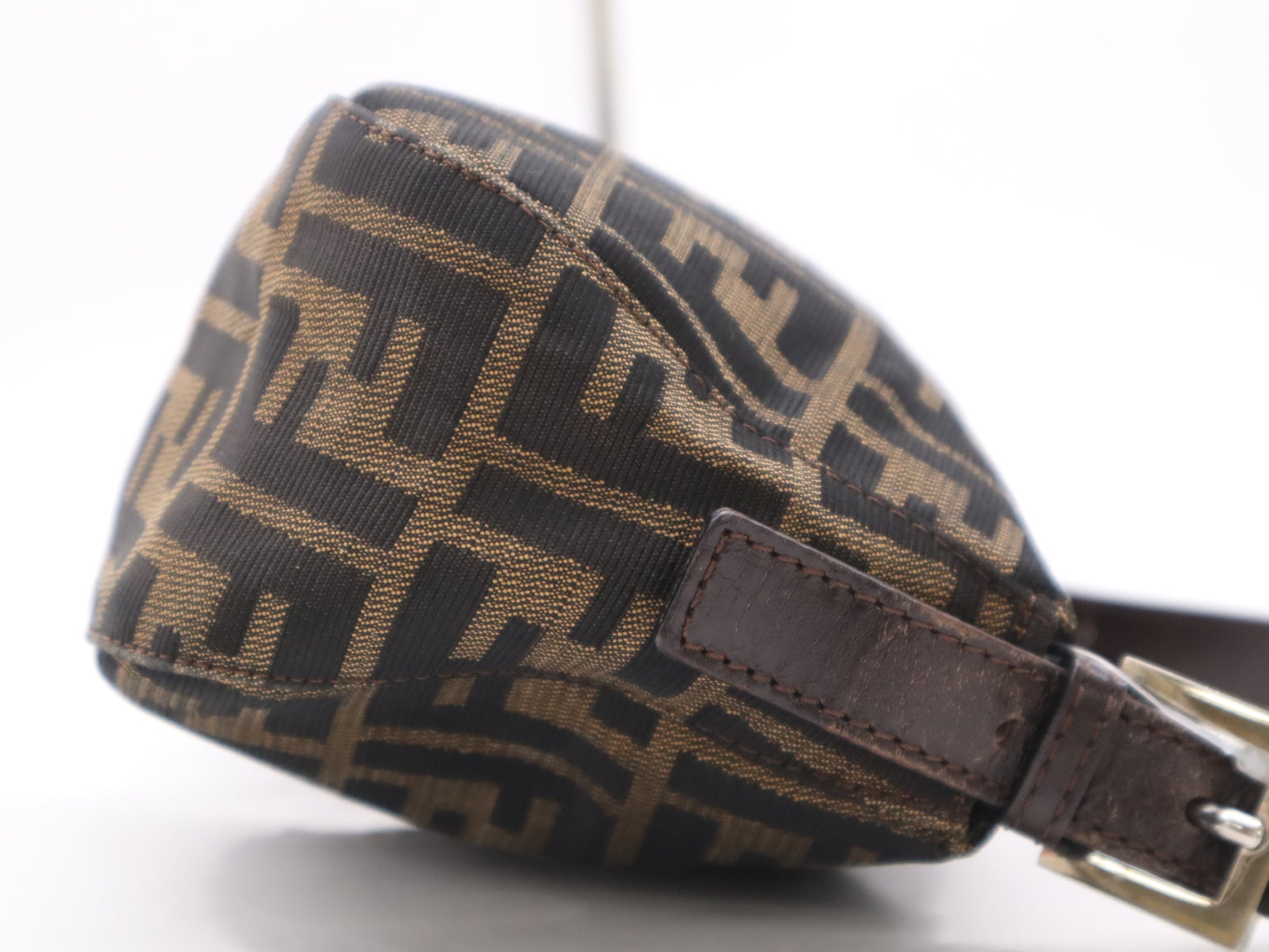 FENDI Zucca Mamma Bucket Brown Black Handbag