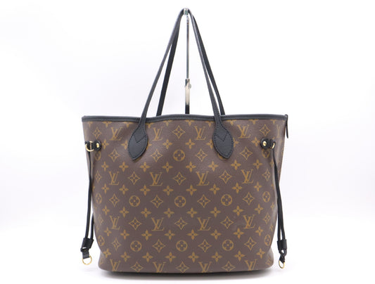 LOUIS VUITTON M11946 Damier Neverfull Inside-Out MM Noir Tote Bag, RFID Verified