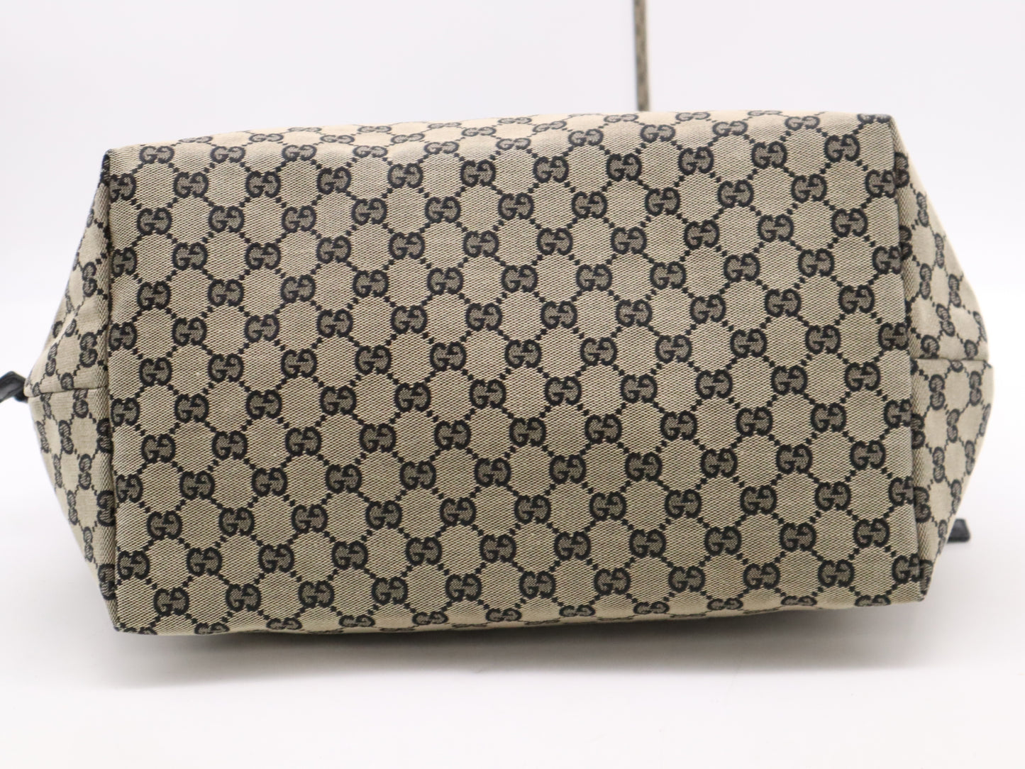 GUCCI GG Canvas Tote Bag Beige Black Tote Bag