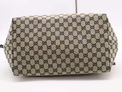 GUCCI GG Canvas Tote Bag Beige Black Tote Bag