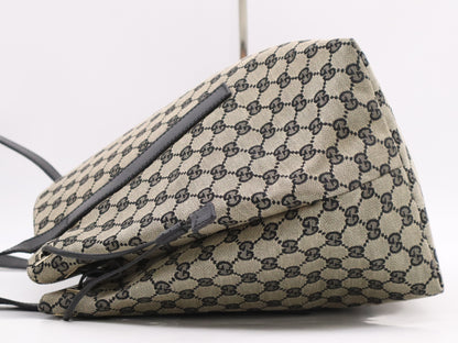 GUCCI GG Canvas Tote Bag Beige Black Tote Bag
