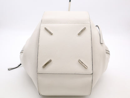 LOEWE Leather Hammock Shoulder Bag in White with Sterling Silver Hardware and Dust Bag