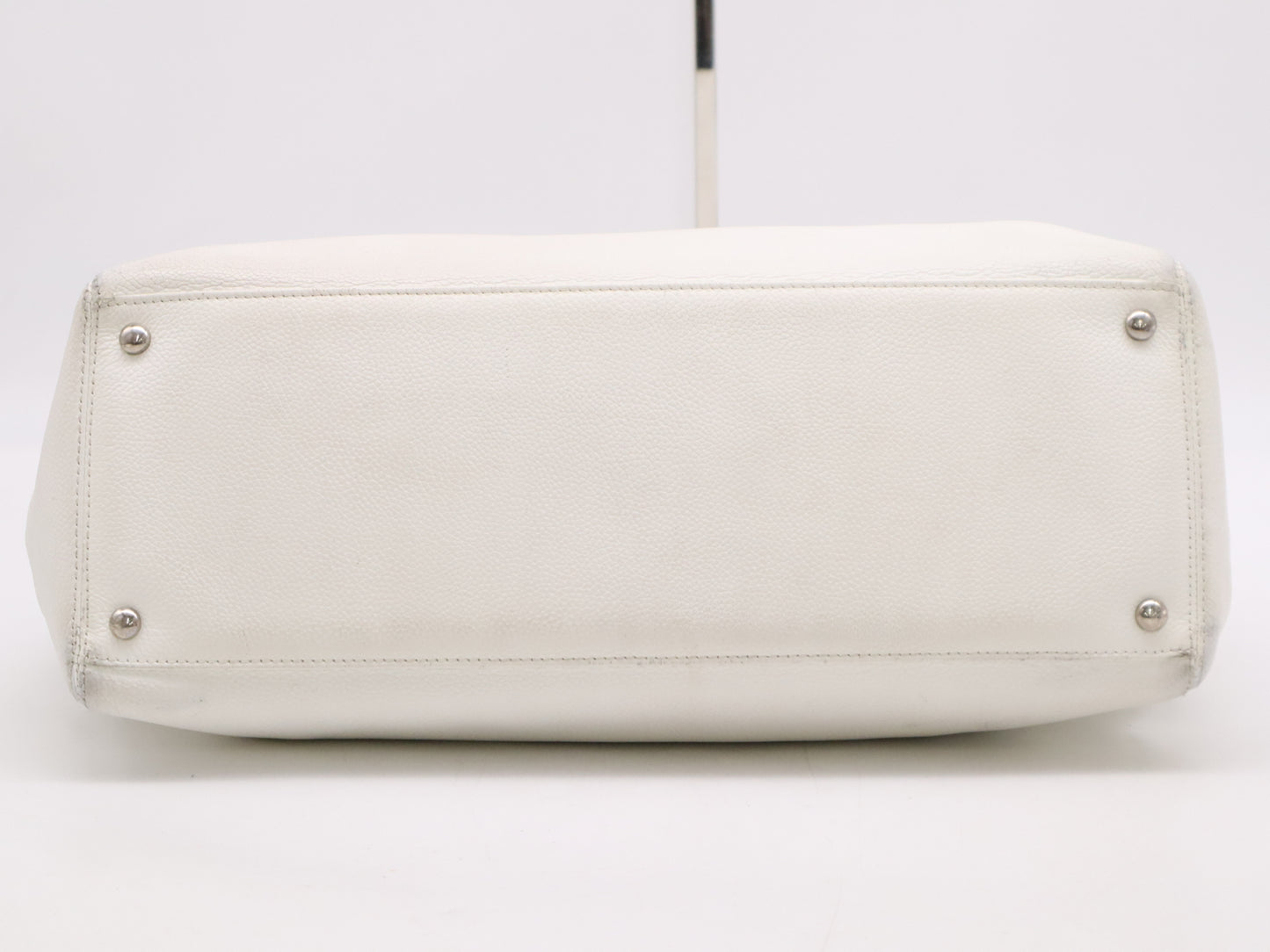 CHANEL Caviar Skin Executive Line Tote Bag, White, with Pouch, Guarantee Card, Card, and Sticker, 11932924 Tote Bag