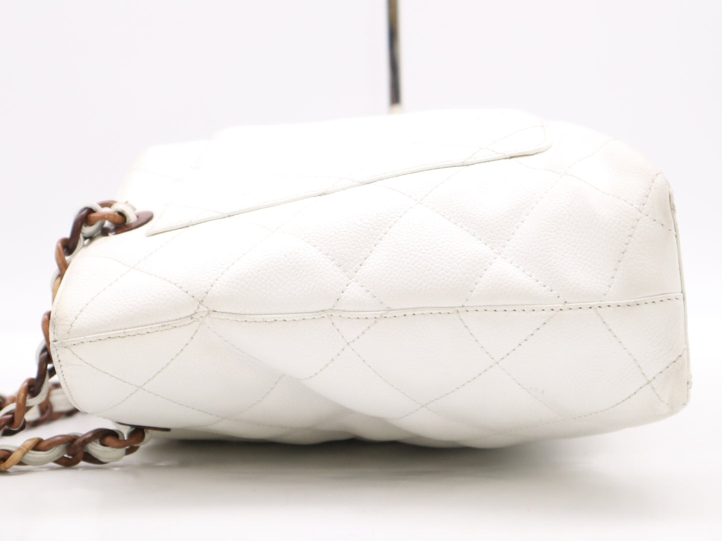  CHANEL Caviar Matelasse Chain Shoulder Bag with Wood Grain and White Seal 6498062 Shoulder Bag