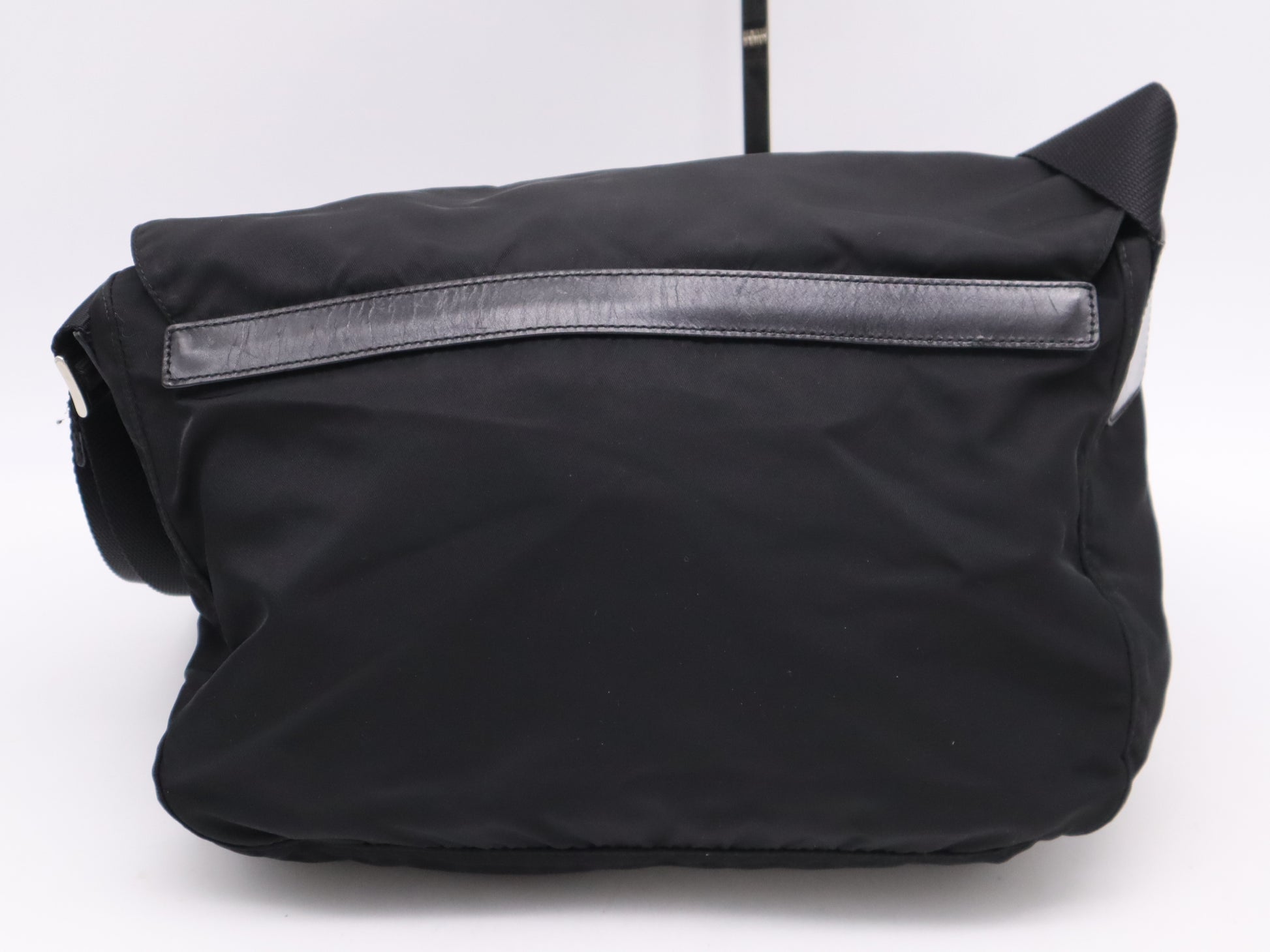 PRADA Nylon Triangle Logo Messenger Bag in Black with Card Holder and Dust Bag