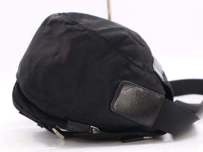 PRADA Nylon Triangle Logo Messenger Bag in Black with Card Holder and Dust Bag
