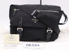 PRADA Nylon Triangle Logo Messenger Bag in Black with Card Holder and Dust Bag