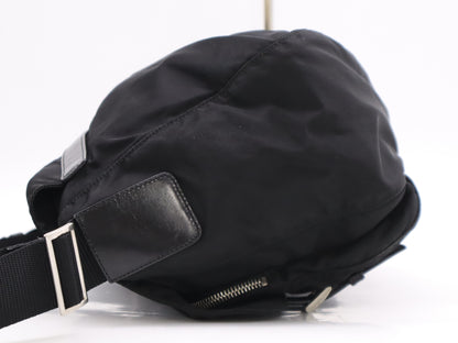 PRADA Nylon Triangle Logo Messenger Bag in Black with Card Holder and Dust Bag