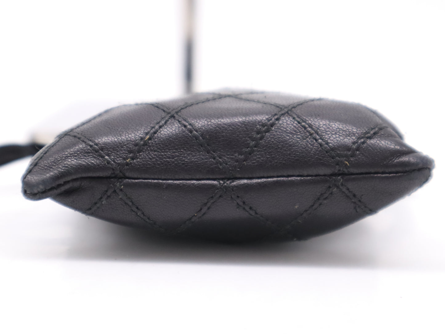 CHANEL Lambskin Bicolor Drawstring Black Pouch