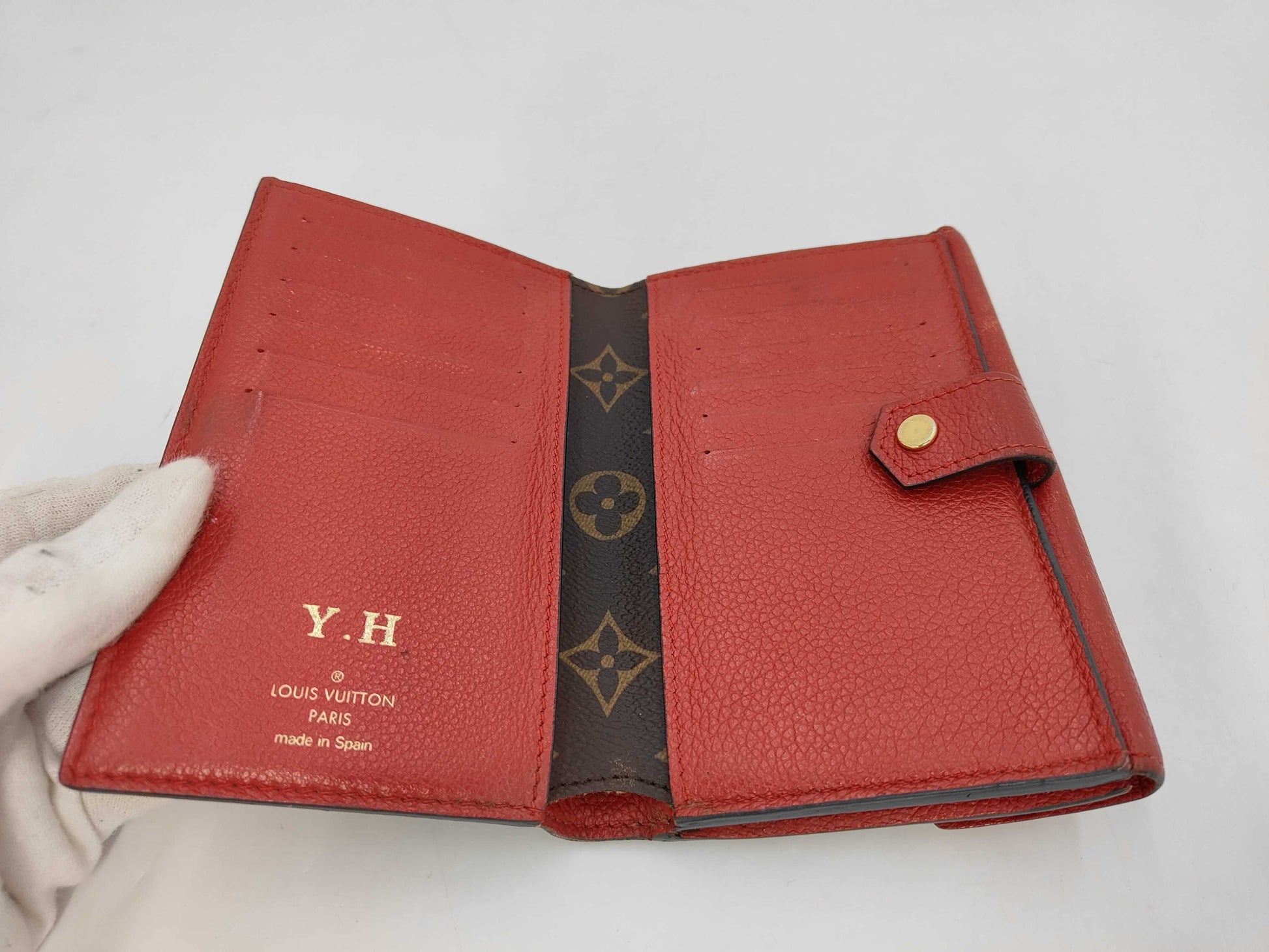 LOUIS VUITTON M60140 Monogram Portefeuille Pallas Compact Cerise Wallet