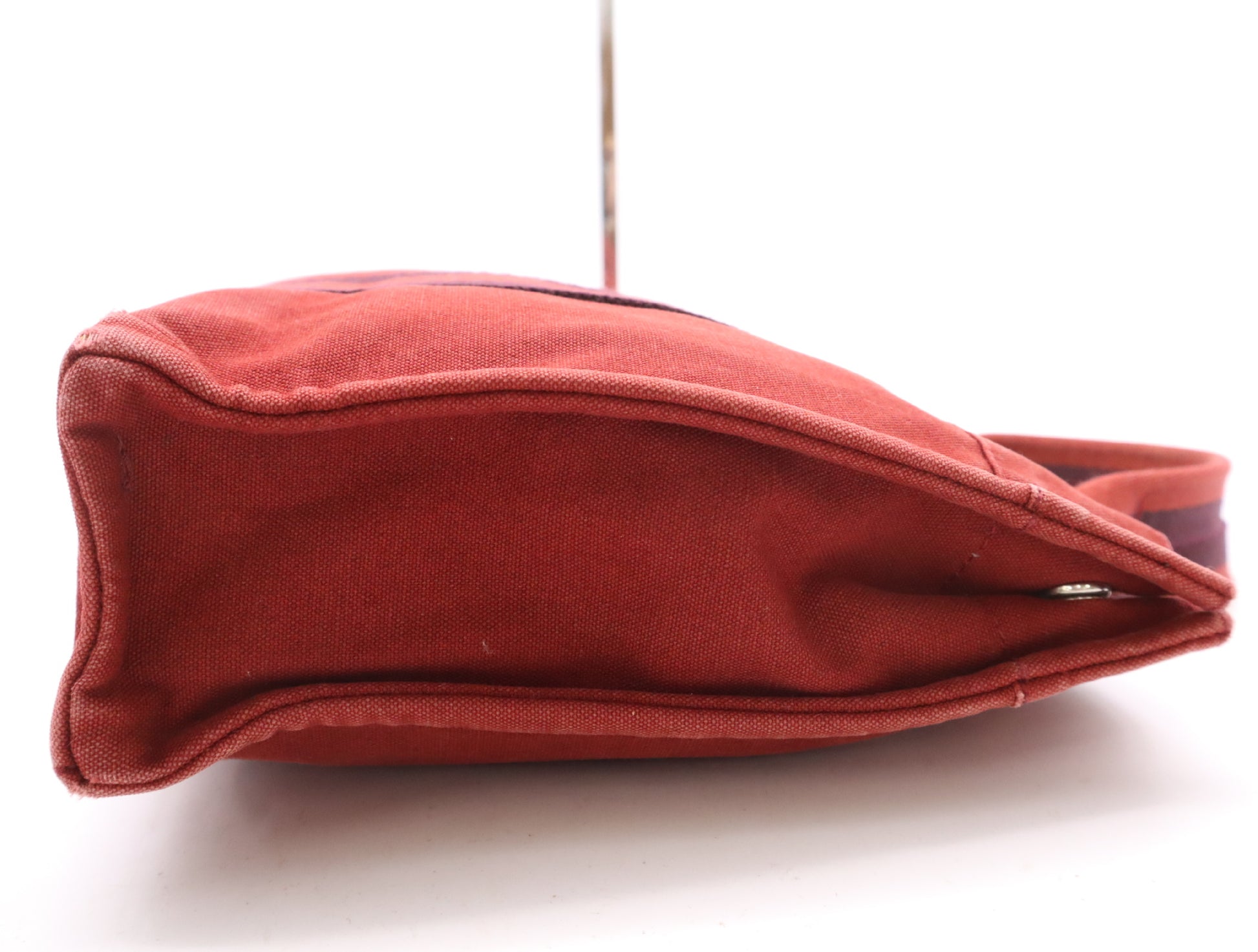 HERMES Canvas Four Toe PM Red with Silver Hardware Tote Bag