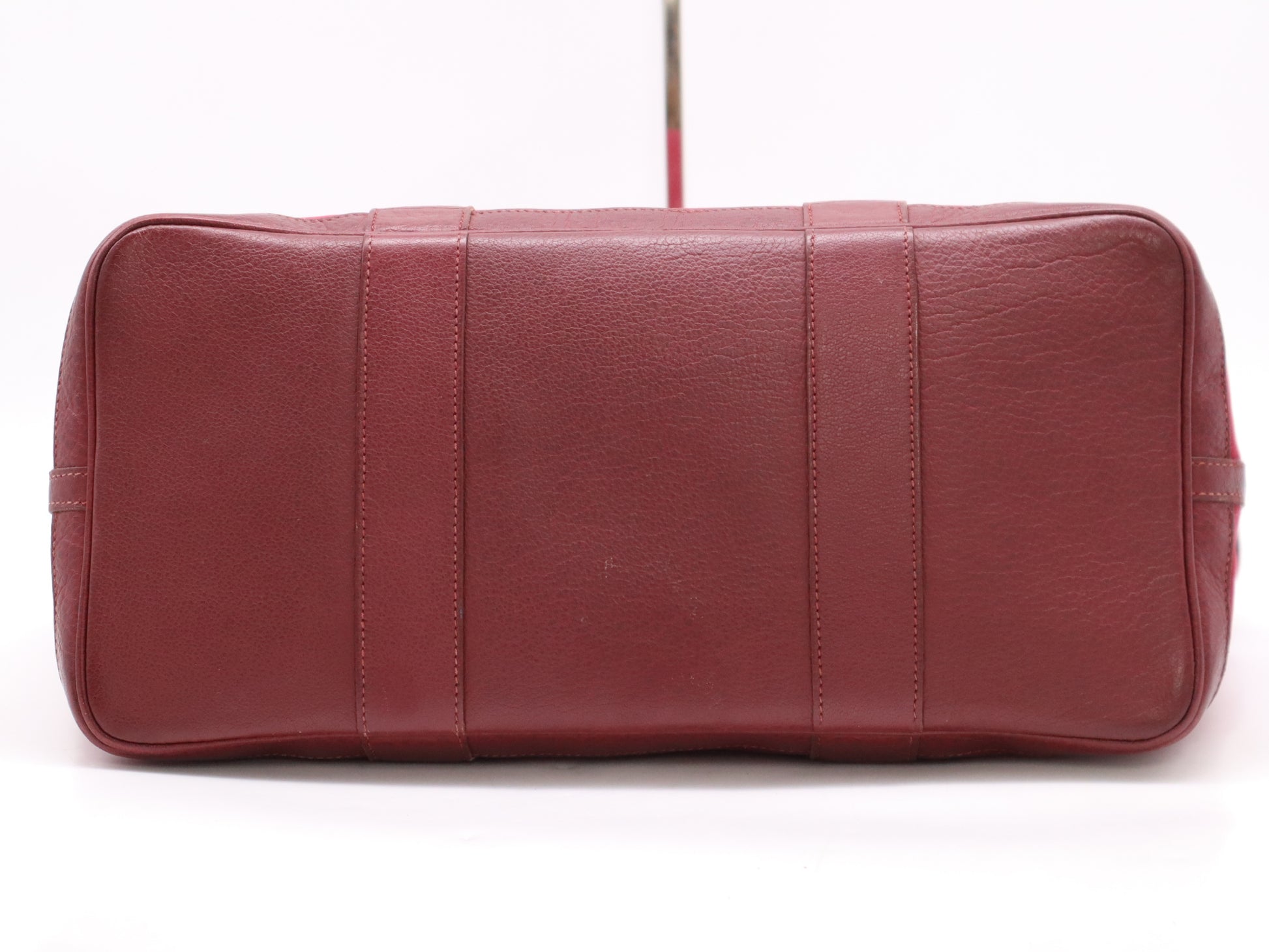 HERMES Toile H Garden Party MM Red Tote Bag