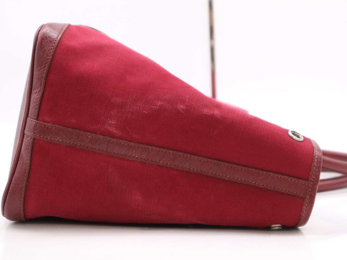 HERMES Toile H Garden Party MM Red Tote Bag