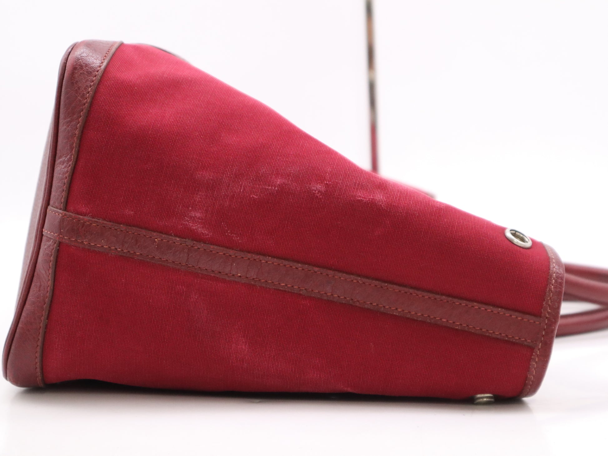 HERMES Toile H Garden Party MM Red Tote Bag