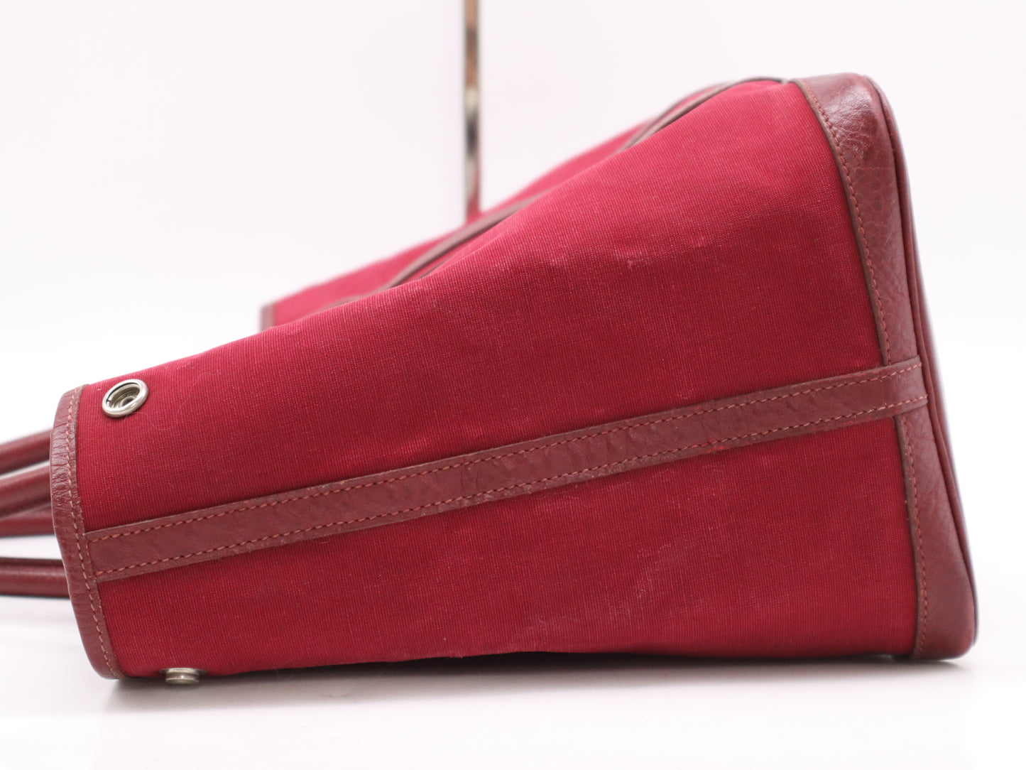 HERMES Toile H Garden Party MM Red Tote Bag