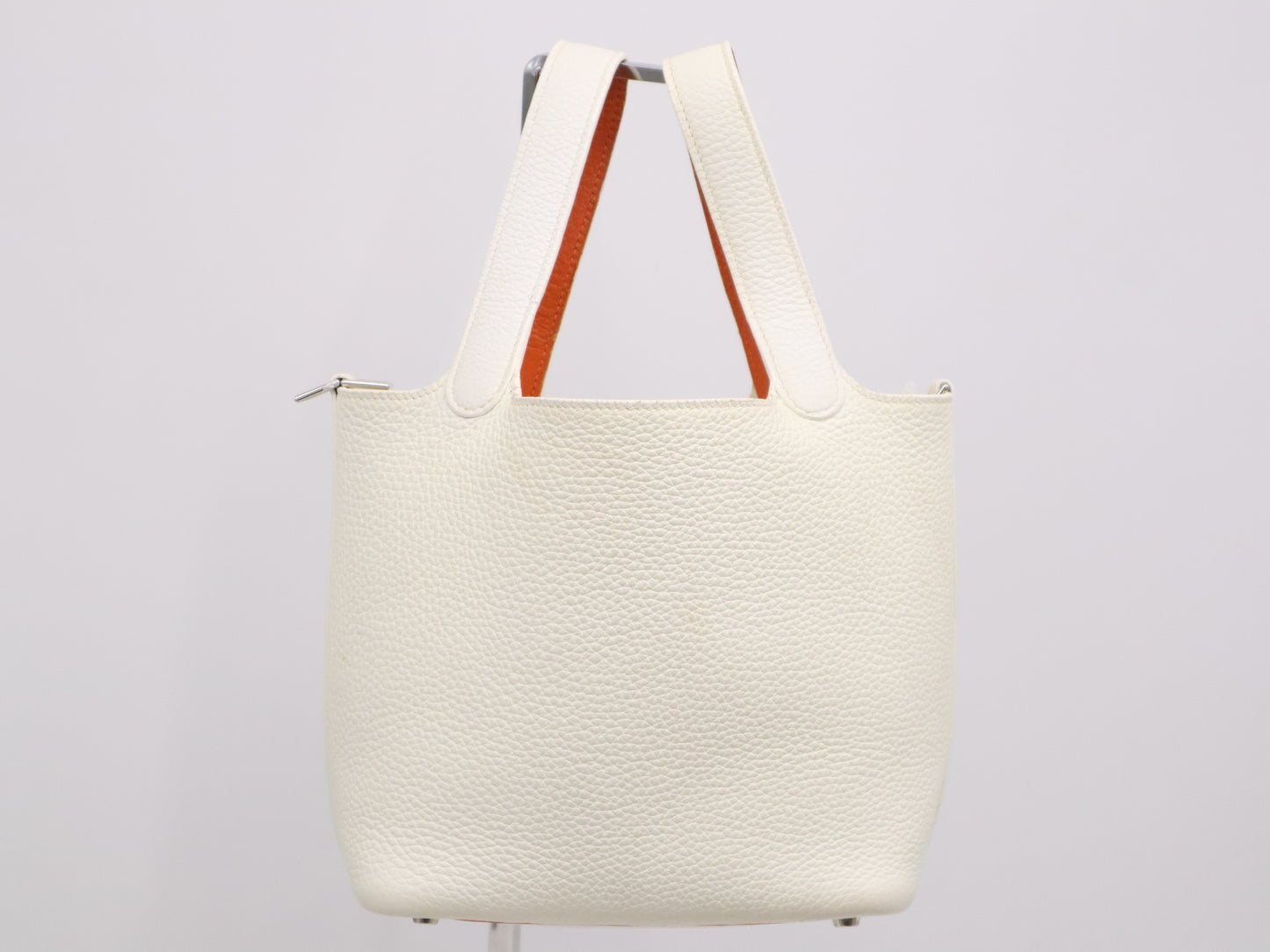 HERMES Epson Picotin PM Two-Tone White Orange Handbag