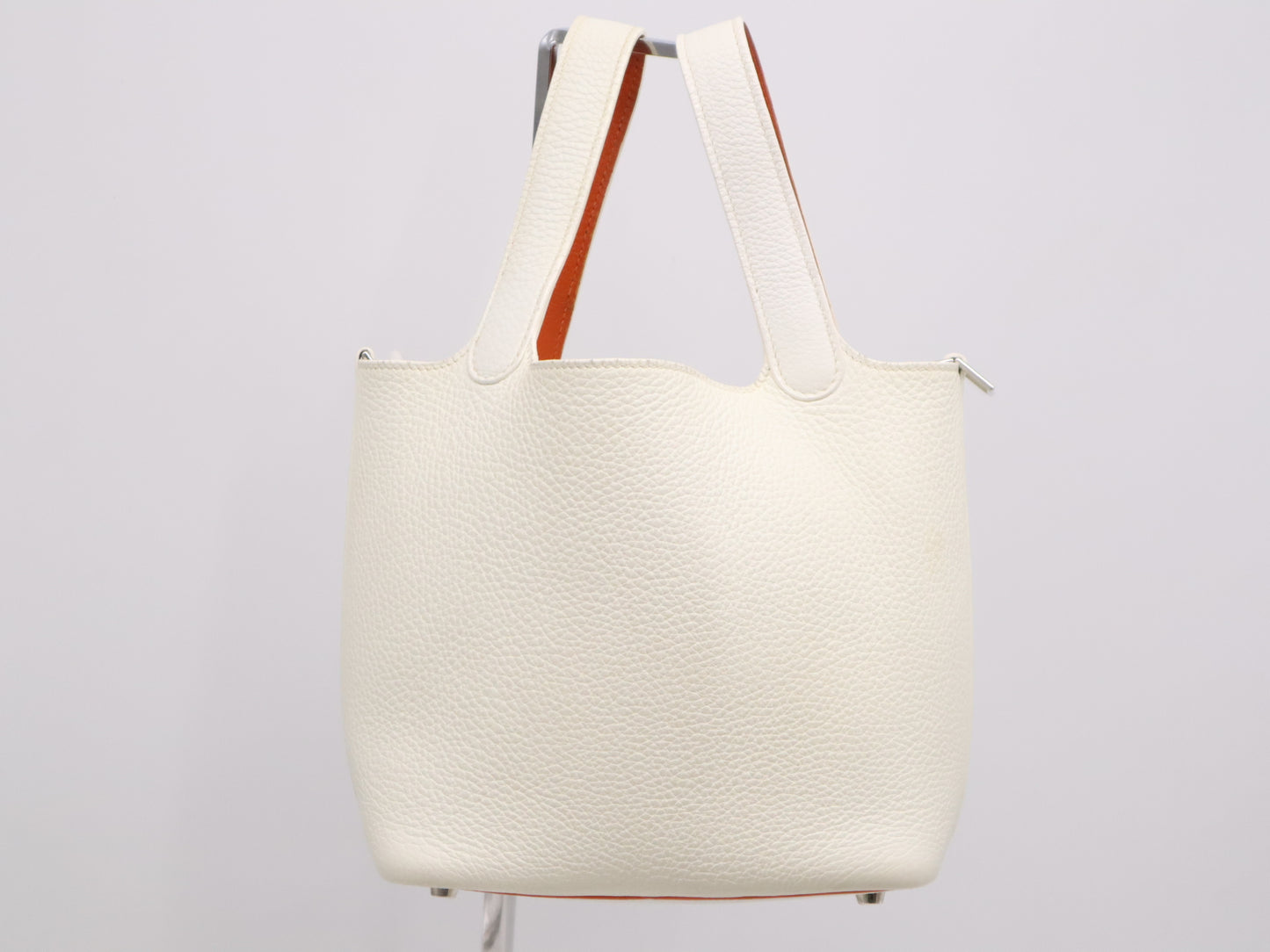 HERMES Epson Picotin PM Two-Tone White Orange Handbag