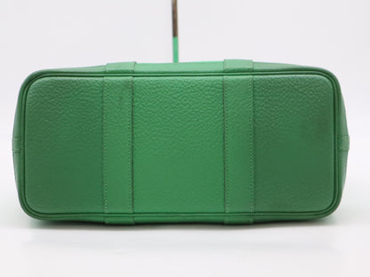 HERMES Toile Chevron x Negonda Garden Party TPM Green □R Stamp 2014 Handbag