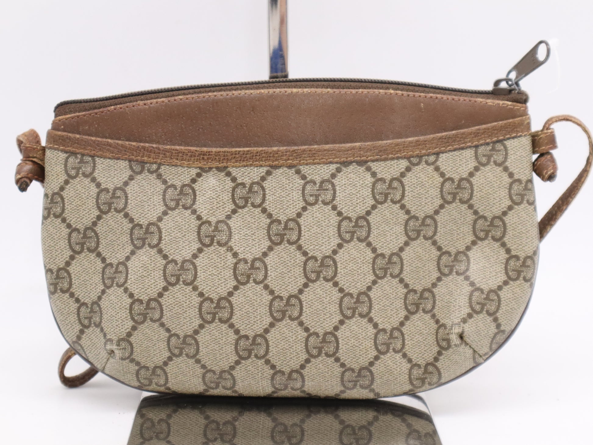 GUCCI - 904・02・020 PVC x Leather Old Gucci Shoulder Bag Brown Beige Shoulder Bag